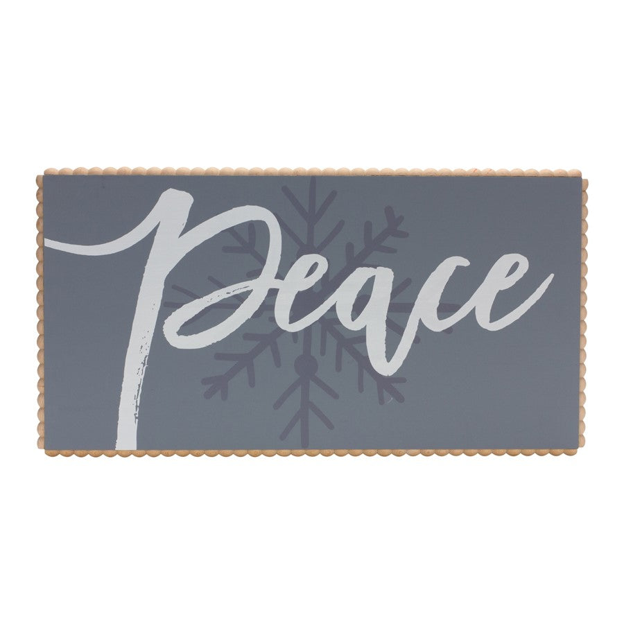 Melrose International Peace/Snowflake Sign 24"L, Blue/White - 86332DS