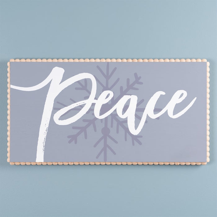 Melrose International Peace/Snowflake Sign 24"L, Blue/White