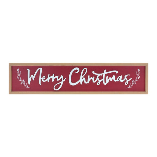 Melrose International Wood Merry Christmas Sign 31.5"L, Red/White - 86333DS