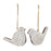Melrose International Carved Bird Ornament, Set of 12, Cream/Brown