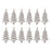 Melrose Int. Carved Pine Tree Ornament, Set of 12, Cream/Brown