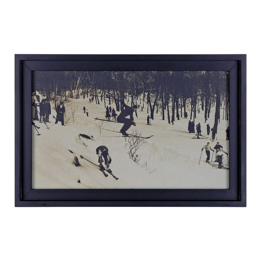 Melrose International Vintage Ski Jump Wall Decor 11.75"L, Cream/Black - 86339DS