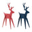 Melrose International Modern Metal Deer Figurine, Set of 6, Red/Green - 86346DS