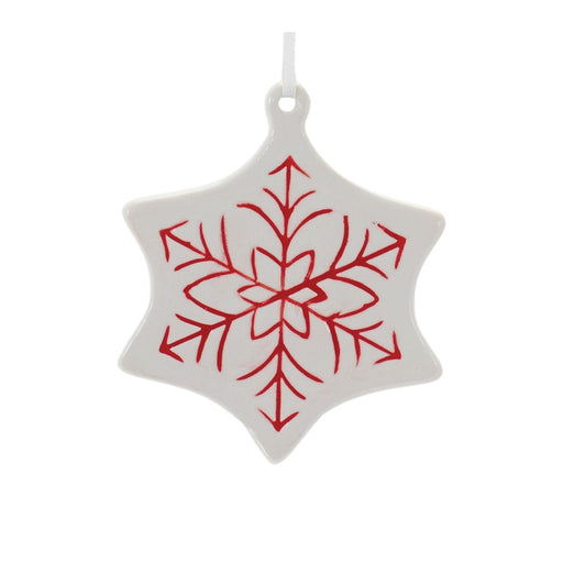 Melrose Etched Ceramic Tree Ornament, Set of 24, Red/Blue/White