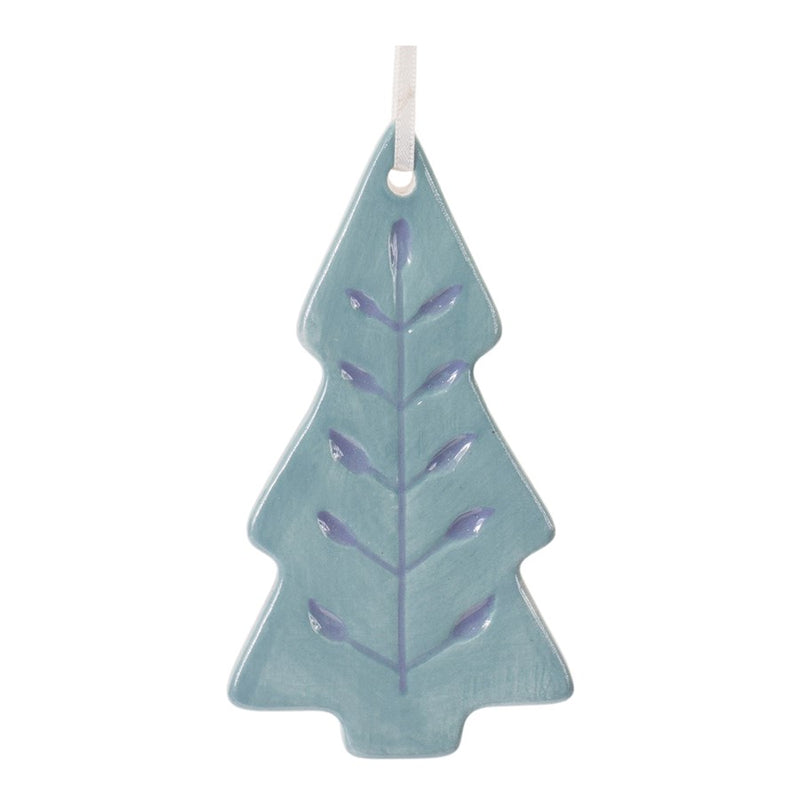 Melrose Etched Ceramic Tree Ornament, Set of 24, Red/Blue/White