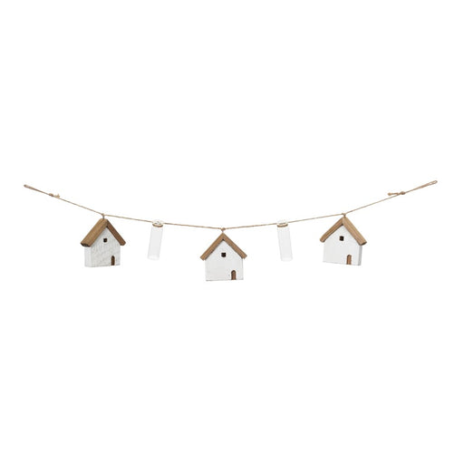 Melrose House/Tube Vase String Garland, Set of 2, White/Green/Brown