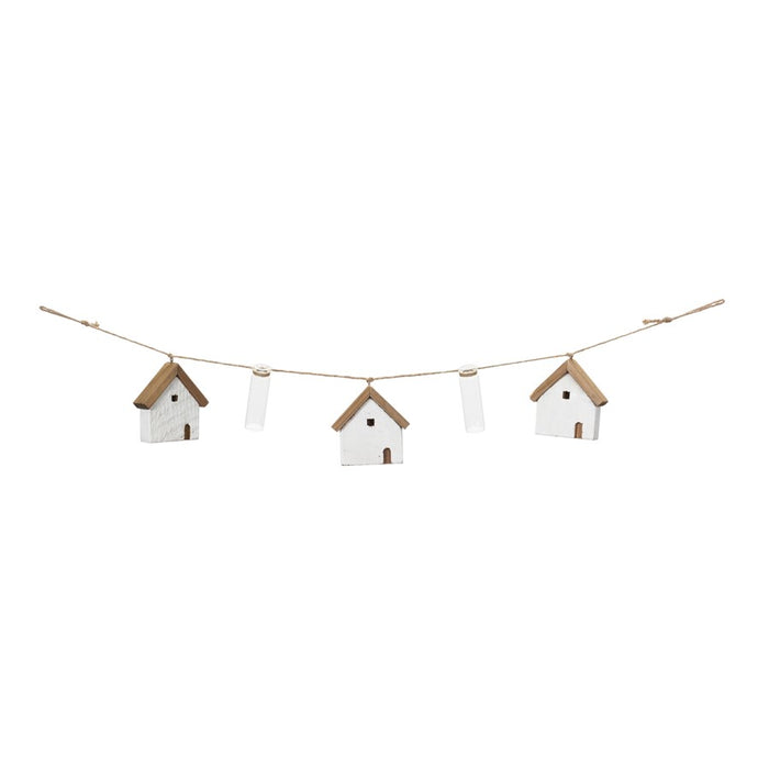 Melrose House/Tube Vase String Garland, Set of 2, White/Green/Brown