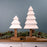 Melrose International Tiered Wood Pine Tree, Set of 3, White/Brown