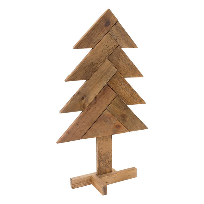 Melrose International Rustic Wood Pine Tree, Set of 2, Brown