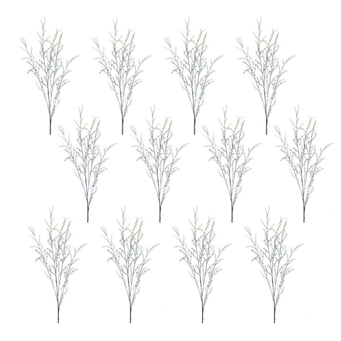 Melrose International Pine Branch, Set of 12, Green/Blue