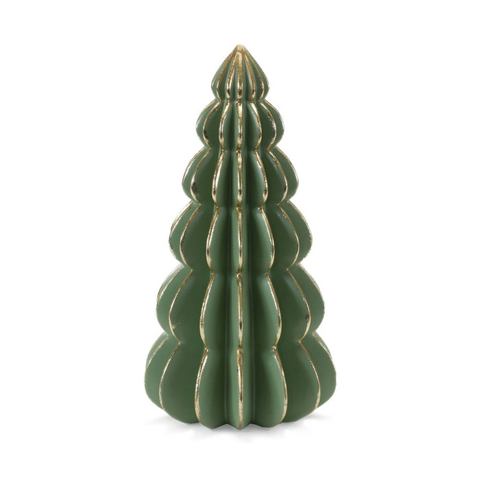 Melrose International Geometric Pine Tree, Set of 2, Green/Gold