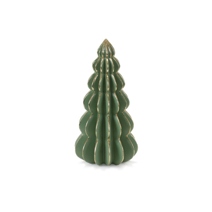 Melrose International Geometric Pine Tree, Set of 2, Green/Gold