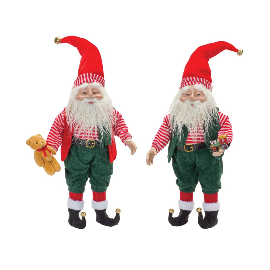 Melrose International Plush Toy Shop Santa, Set of 2, Green/Red - 86395DS