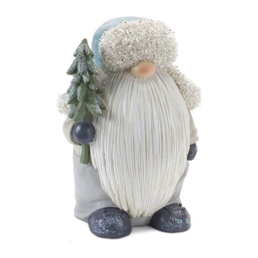 Melrose Gnome/Pine Tree Figurine, Set of 2, Blue/White/Green - 86398DS