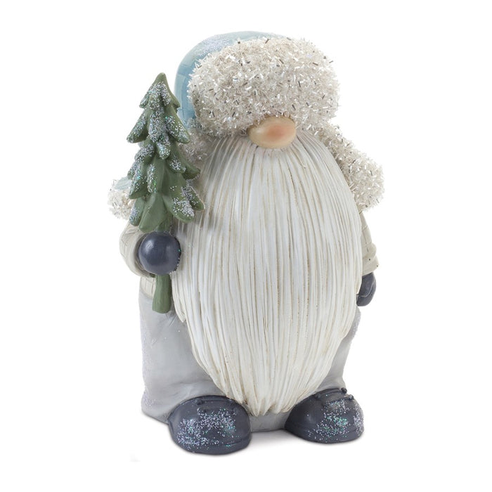 Melrose Gnome/Pine Tree Figurine, Set of 2, Blue/White/Green - 86398DS