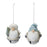 Melrose Int. Gnome Sleigh Bell Ornament, Set of 12, Blue/Cream