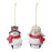 Melrose Snowman Sleigh Bell Ornament, Set of 12, Red/White/Black