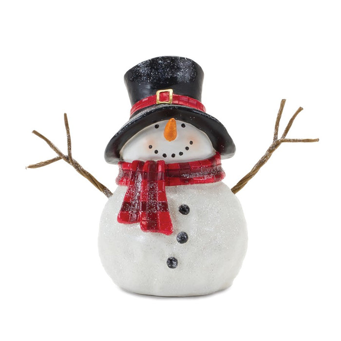 Melrose International Snowman/Scarf Figurine, Set of 4, Red/White