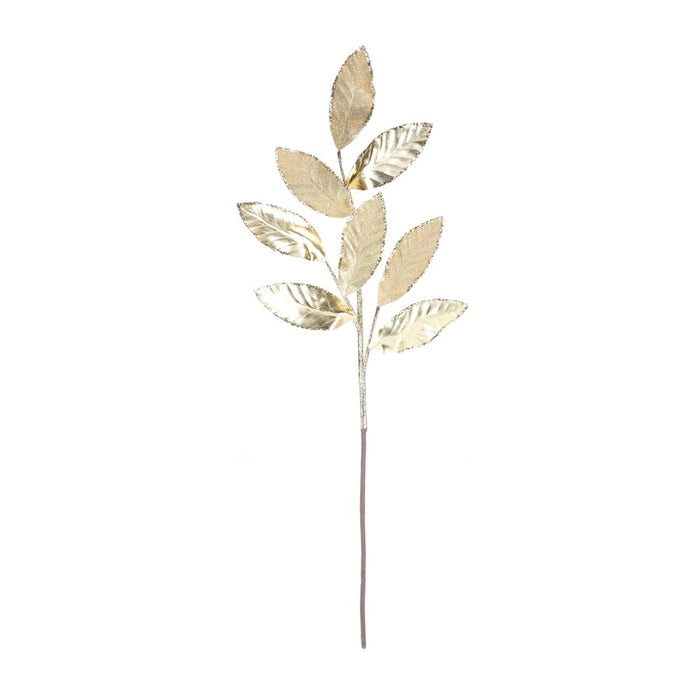 Melrose International Glittered Leaf Spray, Set of 6, Gold