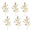 Melrose International Glittered Leaf Spray, Set of 6, Gold