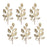 Melrose International Glittered Holly Leaf Spray, Set of 6, Champagne