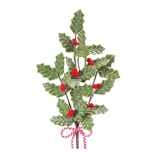 Melrose International Fabric Holly Berry Spray, Set of 6, Red/Green - 86412DS