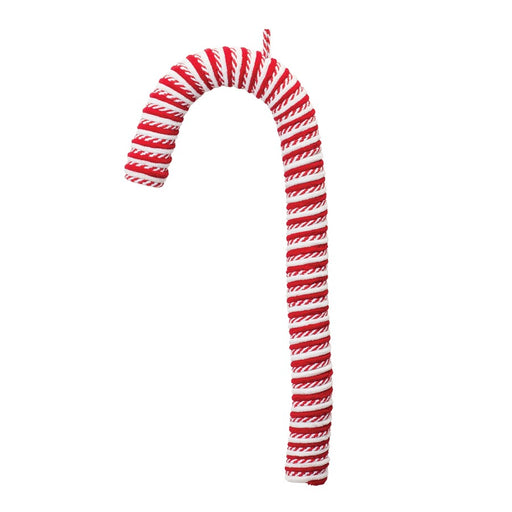Melrose International Fabric Candy Cane Ornament, Set of 6, White/Red - 86414DS