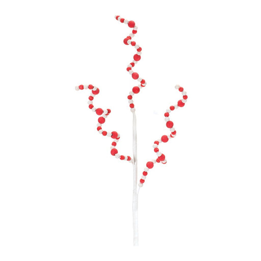 Melrose International Wood Bead Swirl Spray, Set of 6, Red/Green - 86417DS