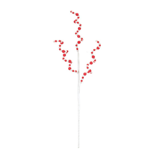 Melrose International Wood Bead Swirl Spray, Set of 6, Red/Green