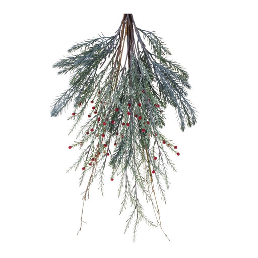 Melrose International Mixed Pine Berry Swag 23.25"H, Green/Red - 86422DS