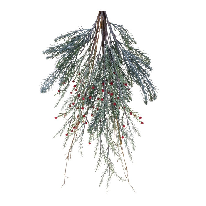 Melrose International Mixed Pine Berry Swag 23.25"H, Green/Red - 86422DS