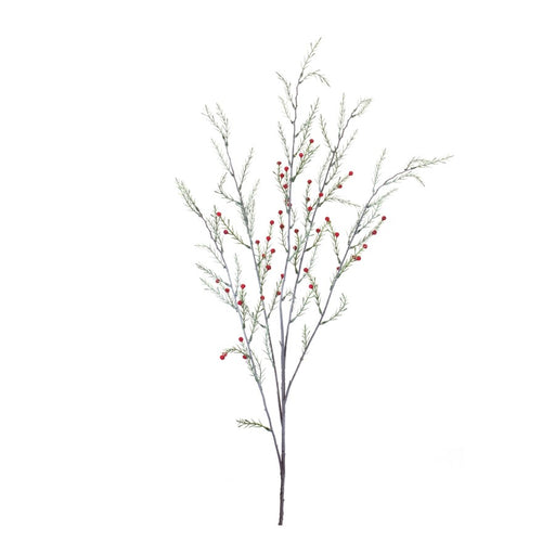 Melrose International Pine Branch, Set of 12, Green/Red - 86423DS