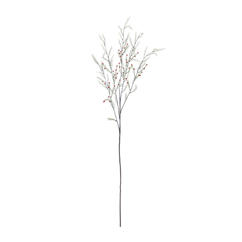 Melrose International Pine Branch, Set of 12, Green/Red