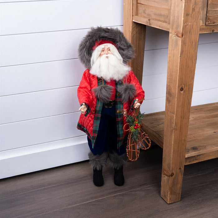 Melrose International Ski Lodge Santa 24"H, Red/Green