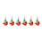 Melrose Glass Gnome/Cardinal Bird Ornament, Set of 6, Red/Green
