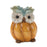 Melrose Terra Cotta Pumpkin, Owl Figurine, Set of 2, White/Orange
