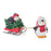 Melrose Playful Penguins/Sled Figurine, Set of 2, Green/Black/Red