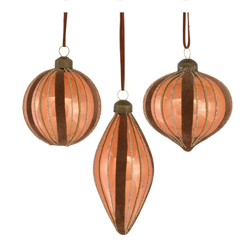 Melrose International Copper Glass Holiday Ornament, Set of 12 - 86433DS