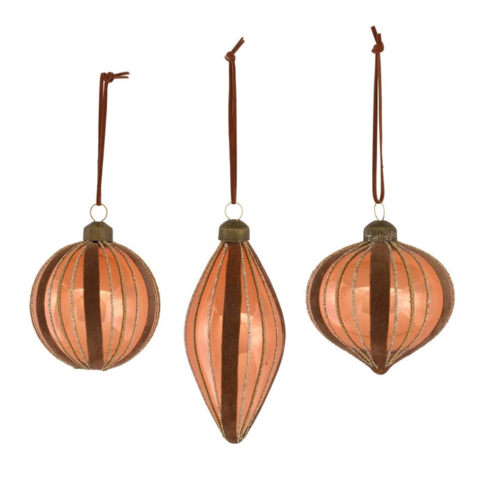 Melrose International Copper Glass Holiday Ornament, Set of 12