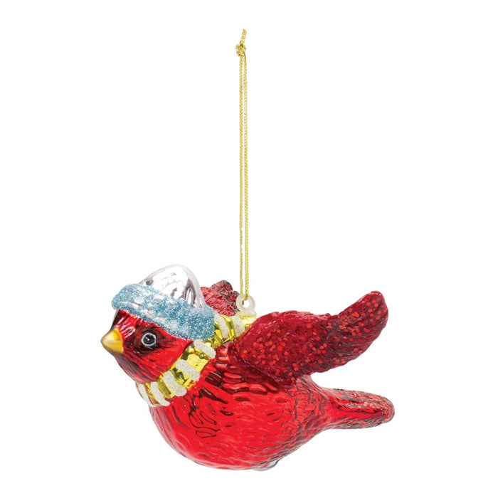 Melrose International Glass Cardinal Bird Ornament, Set of 6, Red/Blue
