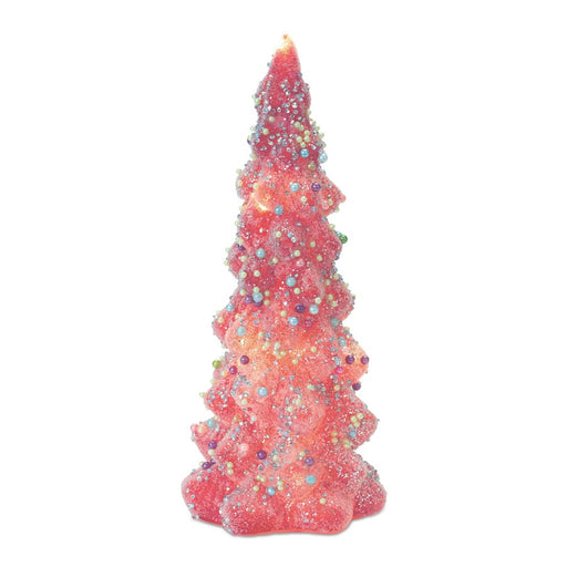 Melrose LED Tree/Rainbow Pearl Ornaments, Set of 3, Pink/White