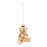 Melrose International Glass Teddy Bear Ornament, Set of 12, Gold/Red