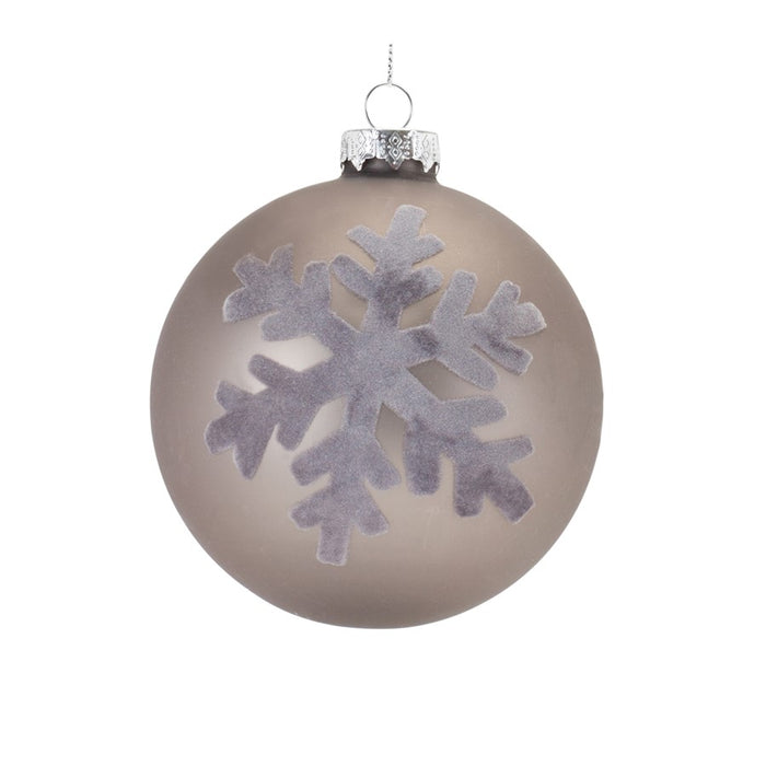 Melrose International Snowflake Ball Ornament, Set of 6, Grey
