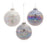 Melrose Irridescent Glass Ball Ornament, Set of 12, Silver/Blue/White - 86454DS