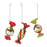 Melrose Glass Wrapped Candy Ornament, Set of 12, Red/White/Green - 86455DS