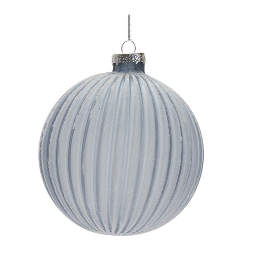 Melrose Frosted Glass Ball Ornament, Set of 6, Glacial Blue