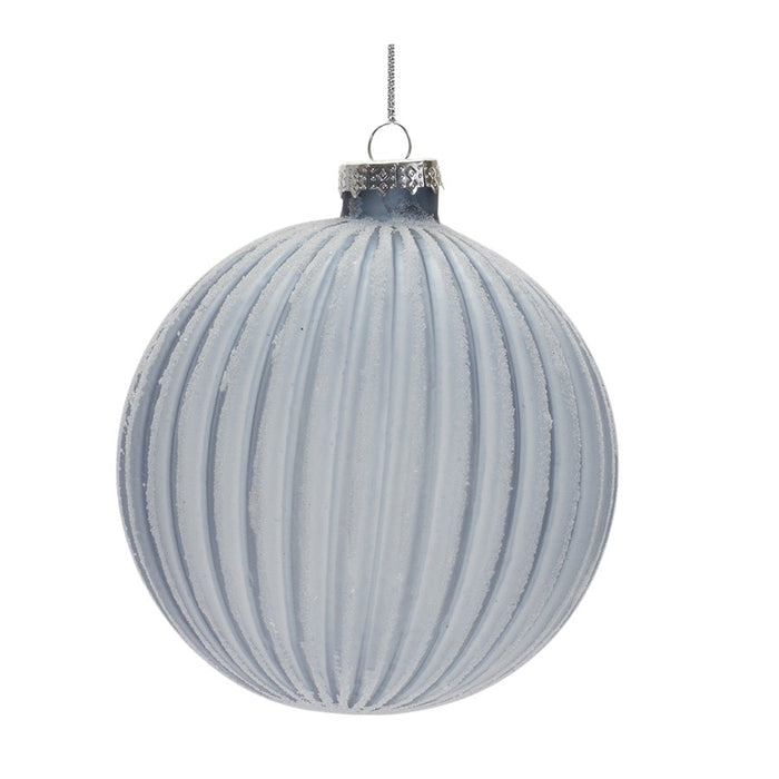 Melrose Frosted Glass Ball Ornament, Set of 6, Glacial Blue