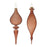 Melrose International Ribbed Glass Finial Ornament, Set of 6, Brown - 86467DS