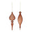 Melrose International Ribbed Glass Finial Ornament, Set of 6, Brown