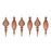 Melrose International Ribbed Glass Finial Ornament, Set of 6, Brown